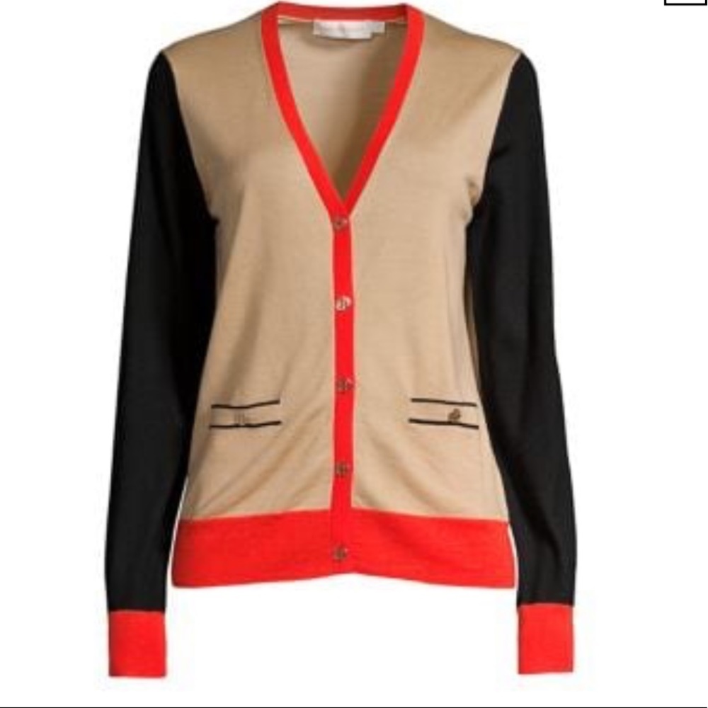 Tory Burch Color Block Madeline cardigan NWT!!